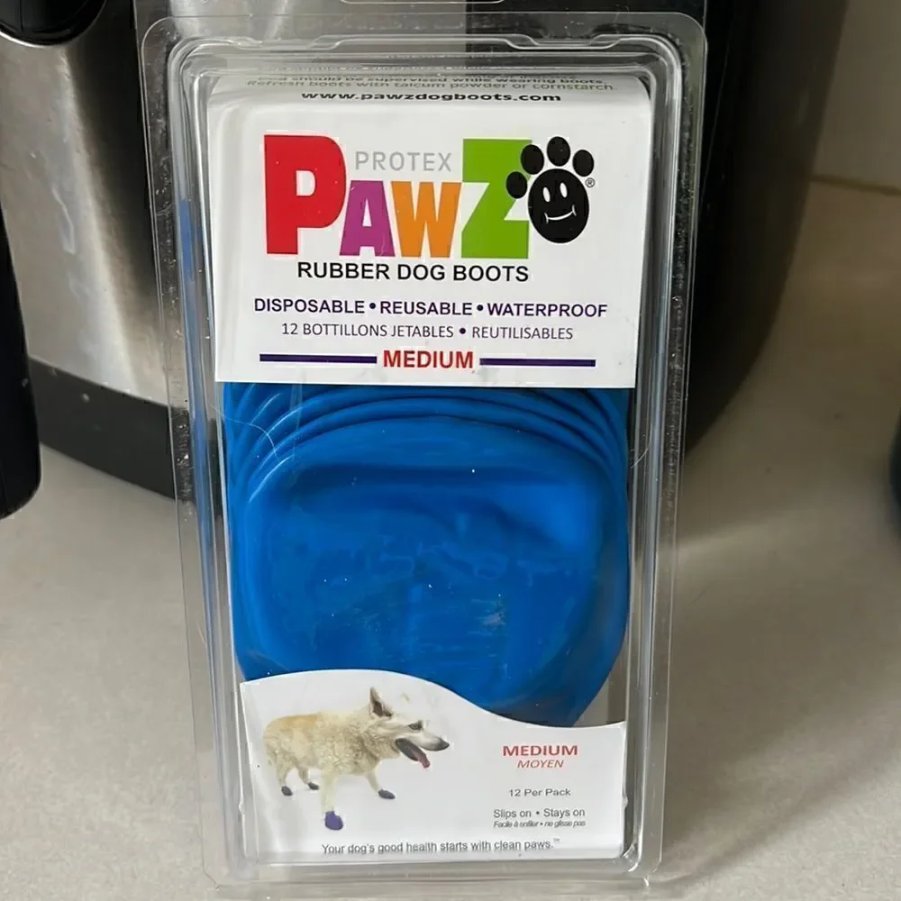 PawZ Rubber Dog Boots NEW in package Dogs Medium size paws 2.5” - 3”